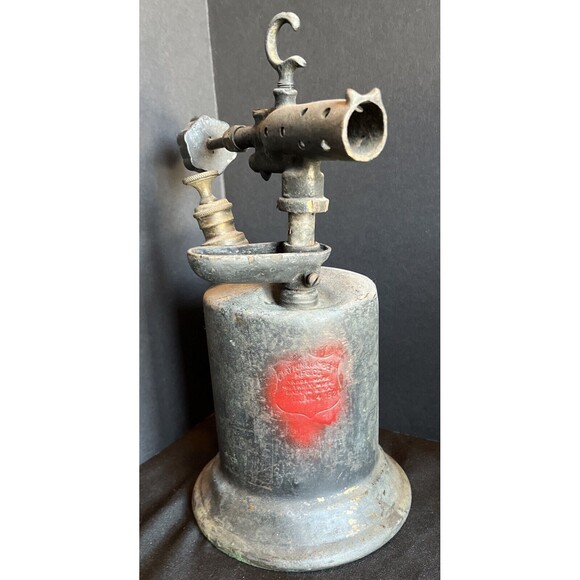 Wood Handle Antique Clayton & Lambert Mfg Co Gas Blow Torch Pat 1921 Untested - Picture 2 of 10